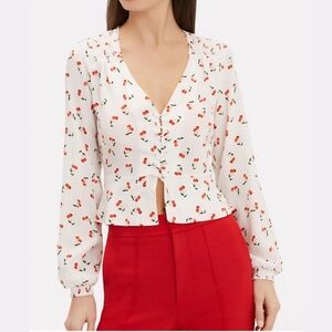 Intermix Sienna Cherry Print Blouse, Size 2